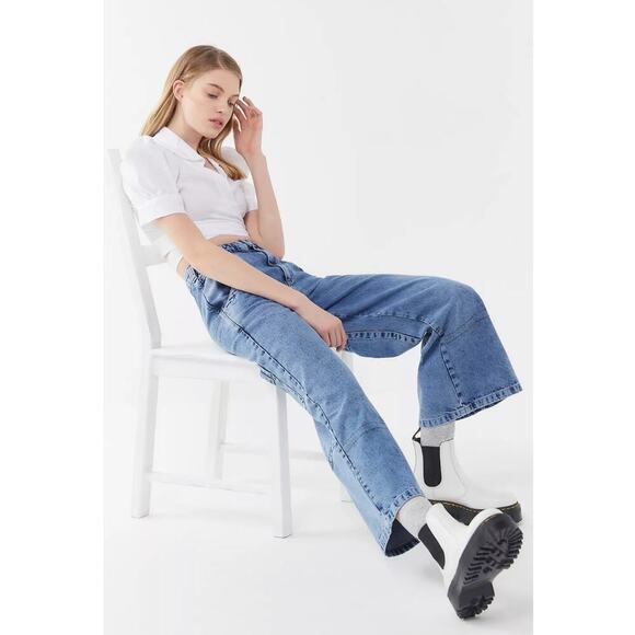 BDG High-Waisted Wide Leg Gaucho Jeans Size 25 Waist - Picture 3 of 12